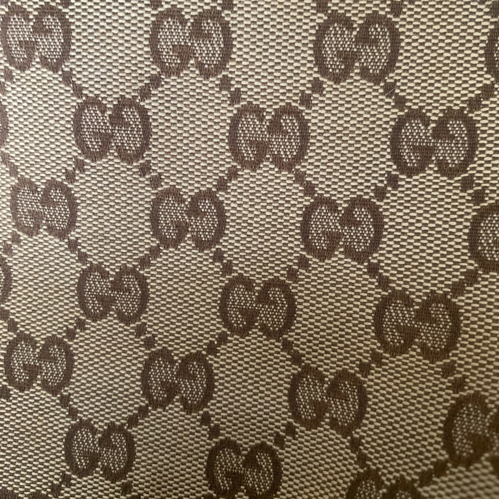 100% Authenic Gucci canvas shoulder bag with brown leather trim… preloved … - Picture 10 of 16
